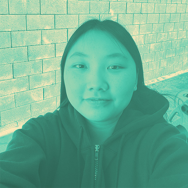 girl smiling straight to camera
